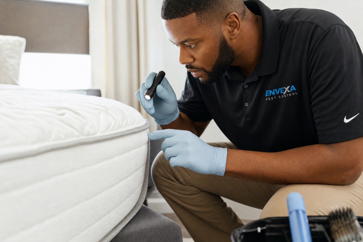 Generated Envexa technician photo for a bed bug inspection guide